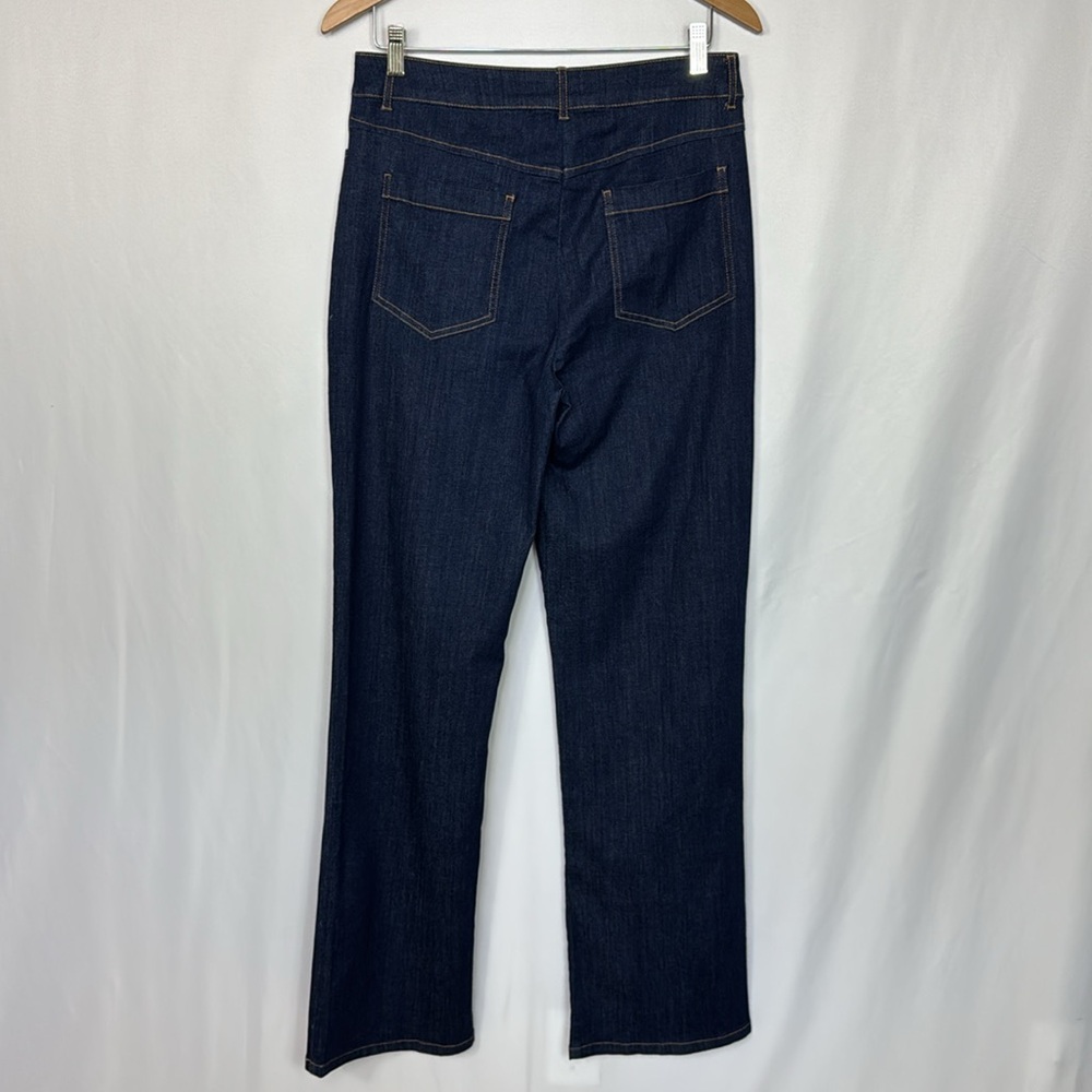 Calvin Klein Women’s High Rise Straight Leg Jeans Size 10 Dark Blue Wash Stretch - Picture 4 of 7